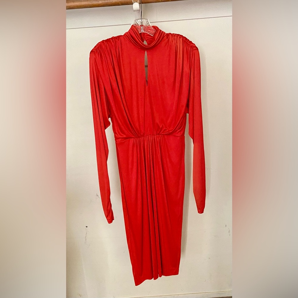 Miss Elliette Red Ruched Evening Gown